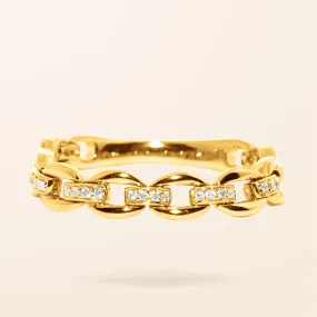 14K Gold Flexible Diamond Chain Ring