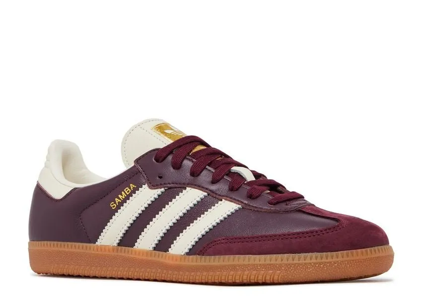 Adidas Samba OG Maroon Gold Metallic