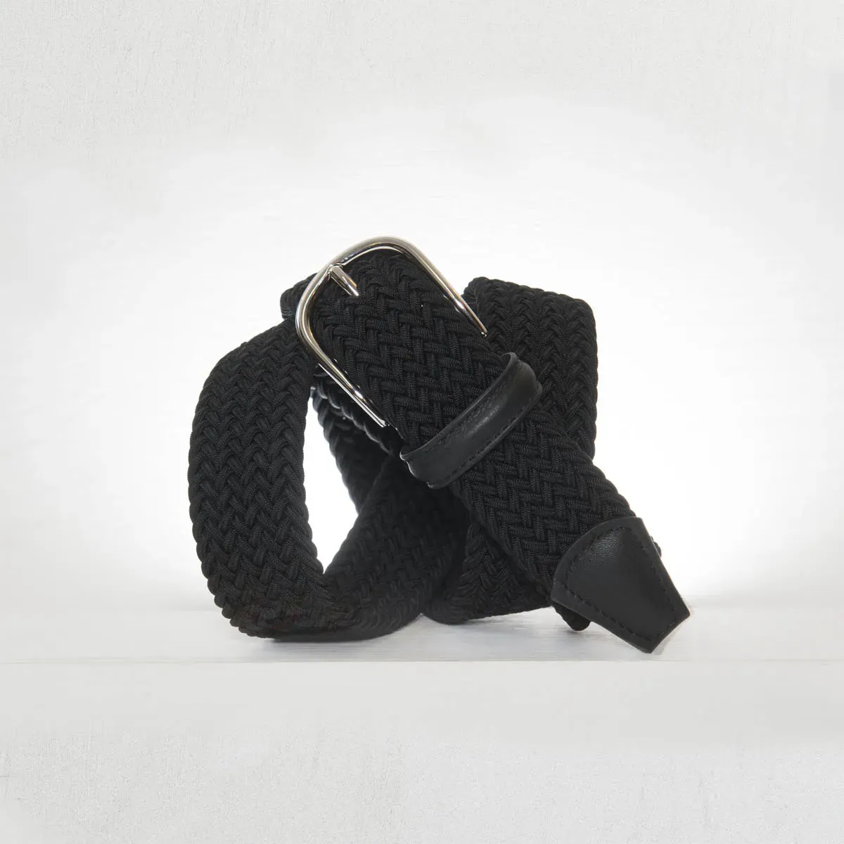 Anderson's Braided Strech Belt With D-Ring Buckle / Navy