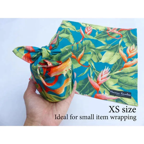 Anthrium Tropical Leaf & Floral Print Gift Wrapping Fabric / Furoshiki -White Background -1223FB-WH3