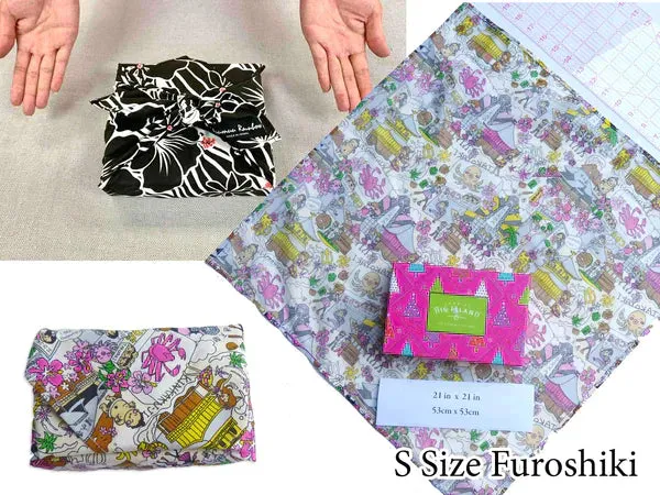 Anthrium Tropical Leaf & Floral Print Gift Wrapping Fabric / Furoshiki -White Background -1223FB-WH3