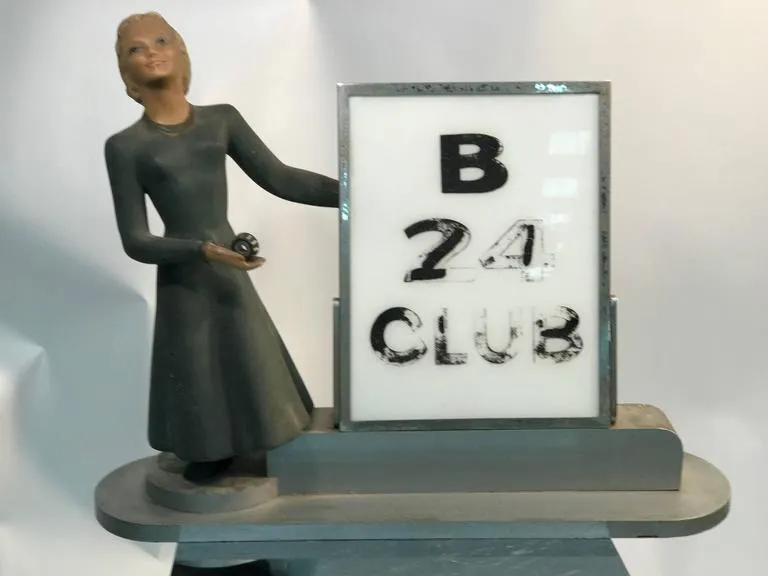 Art Deco B24 Executive Club Airline Advertisement or Sign