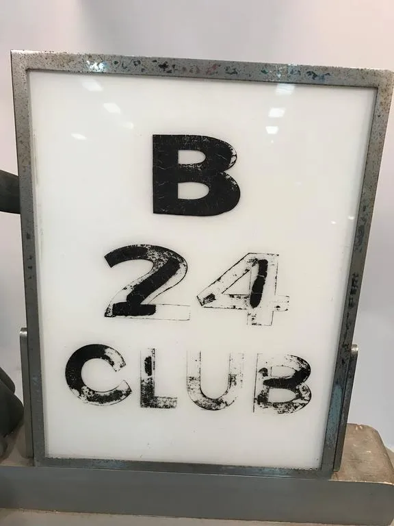 Art Deco B24 Executive Club Airline Advertisement or Sign