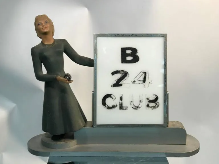 Art Deco B24 Executive Club Airline Advertisement or Sign