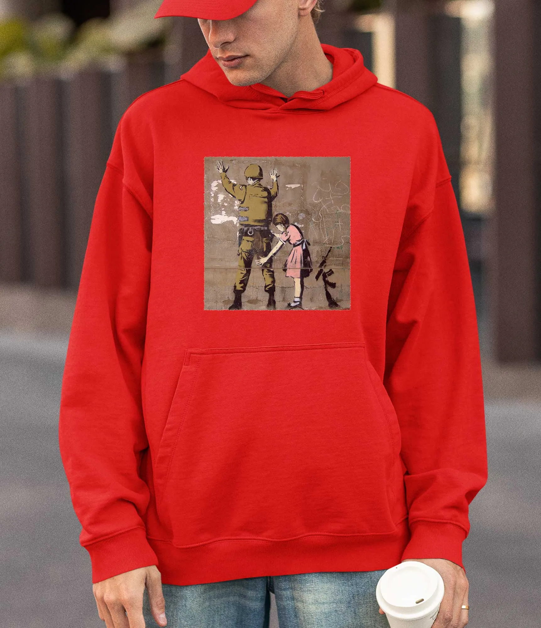 Banksy Hoodie - Girl and a Soldier