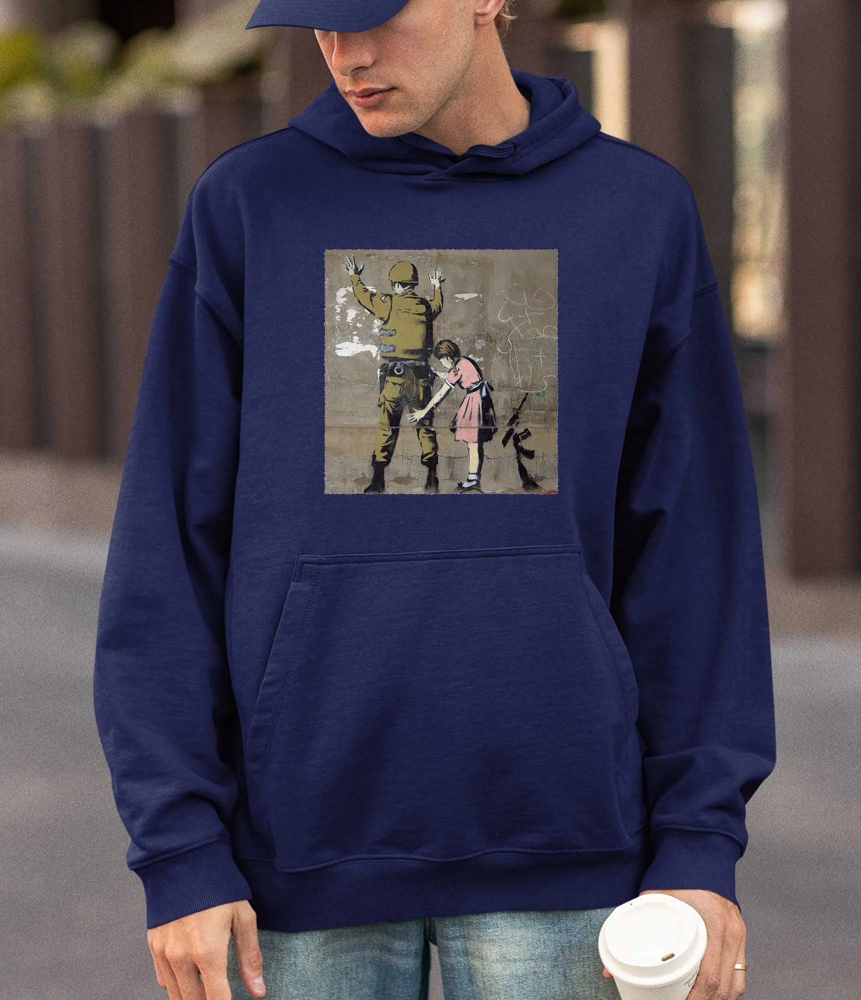 Banksy Hoodie - Girl and a Soldier