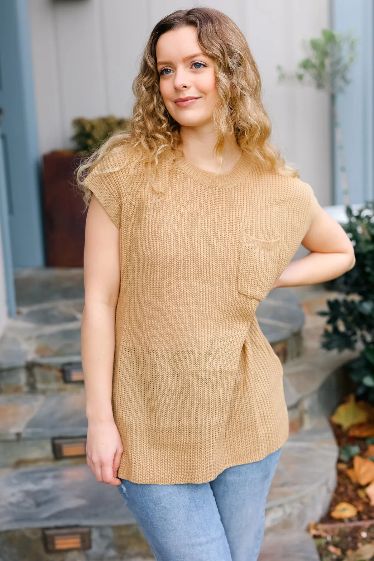 Best In Bold Taupe Dolman Ribbed Knit Sweater Top