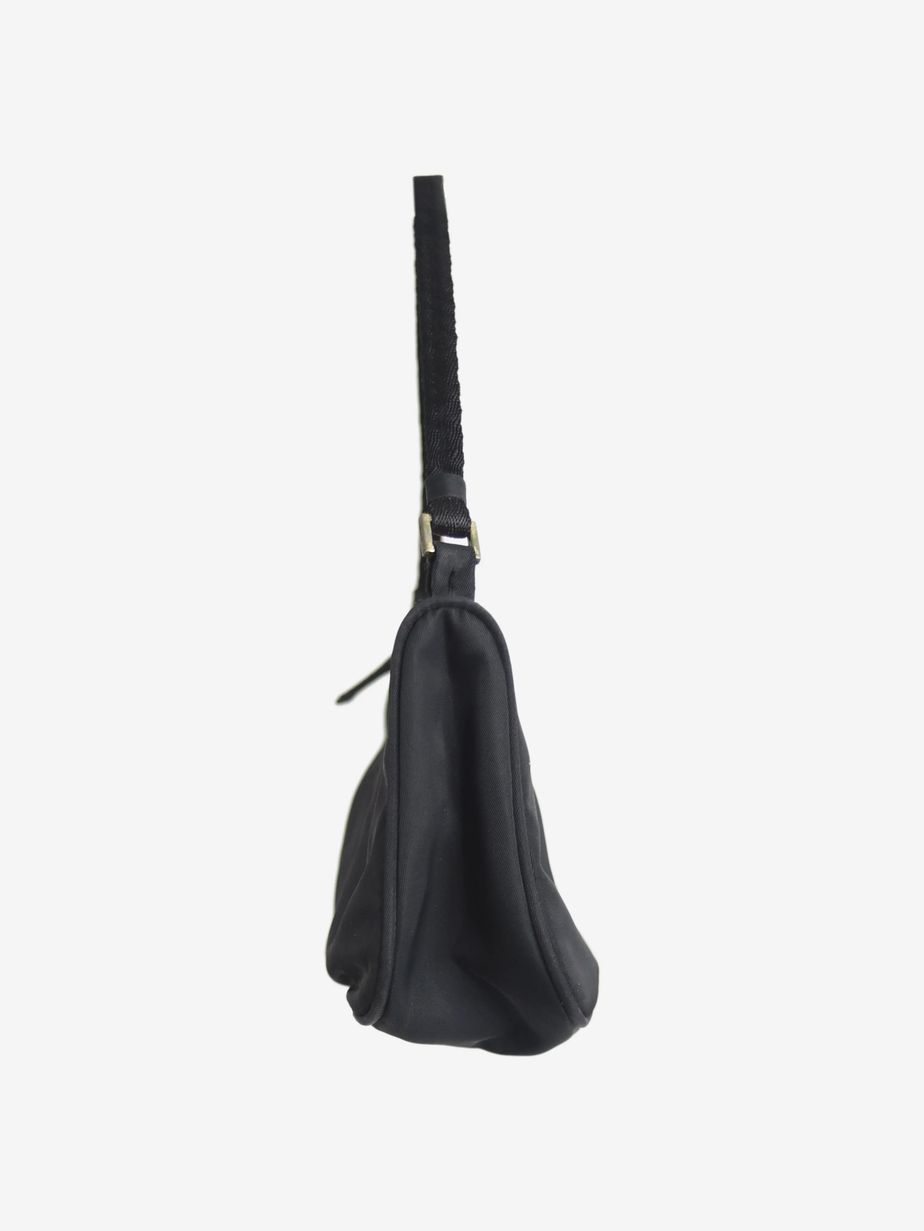 Black Re-Nylon top handle mini bag