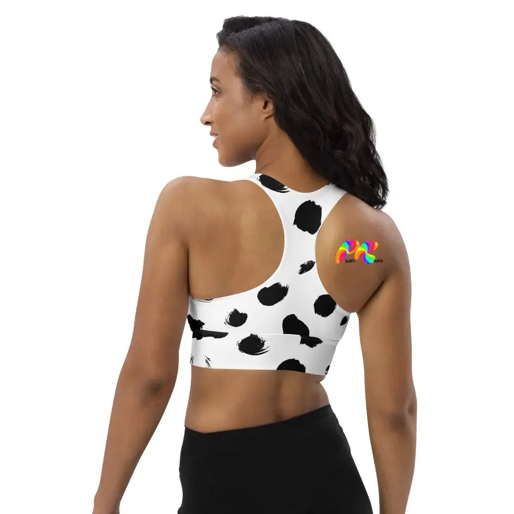 Black Spots Longline Sports Bra