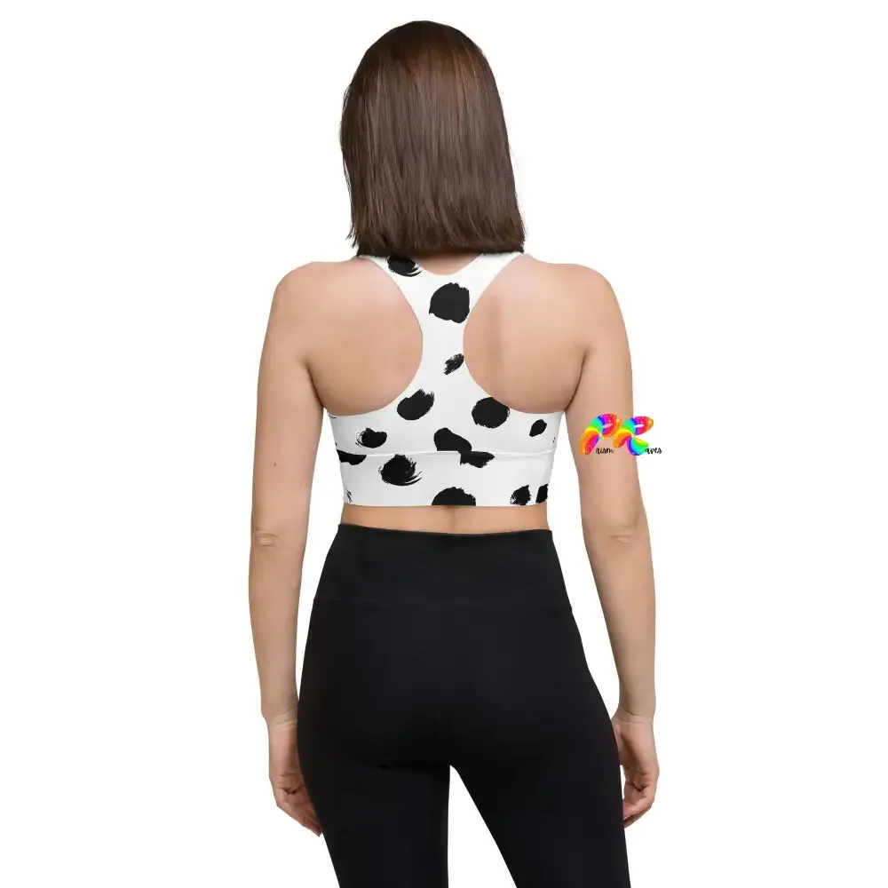 Black Spots Longline Sports Bra