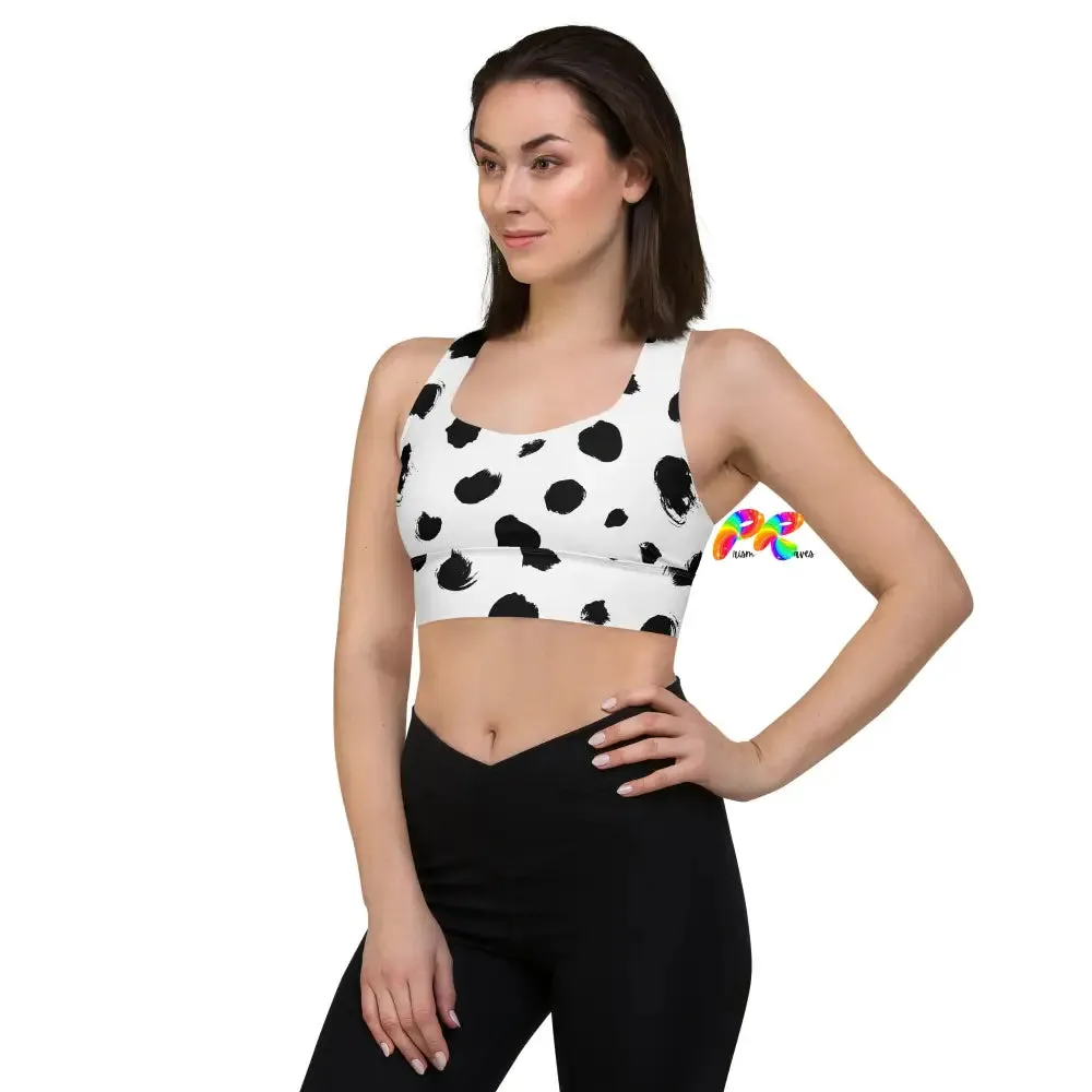 Black Spots Longline Sports Bra