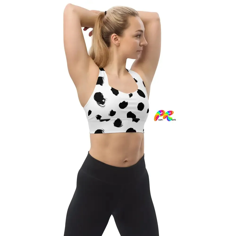 Black Spots Longline Sports Bra