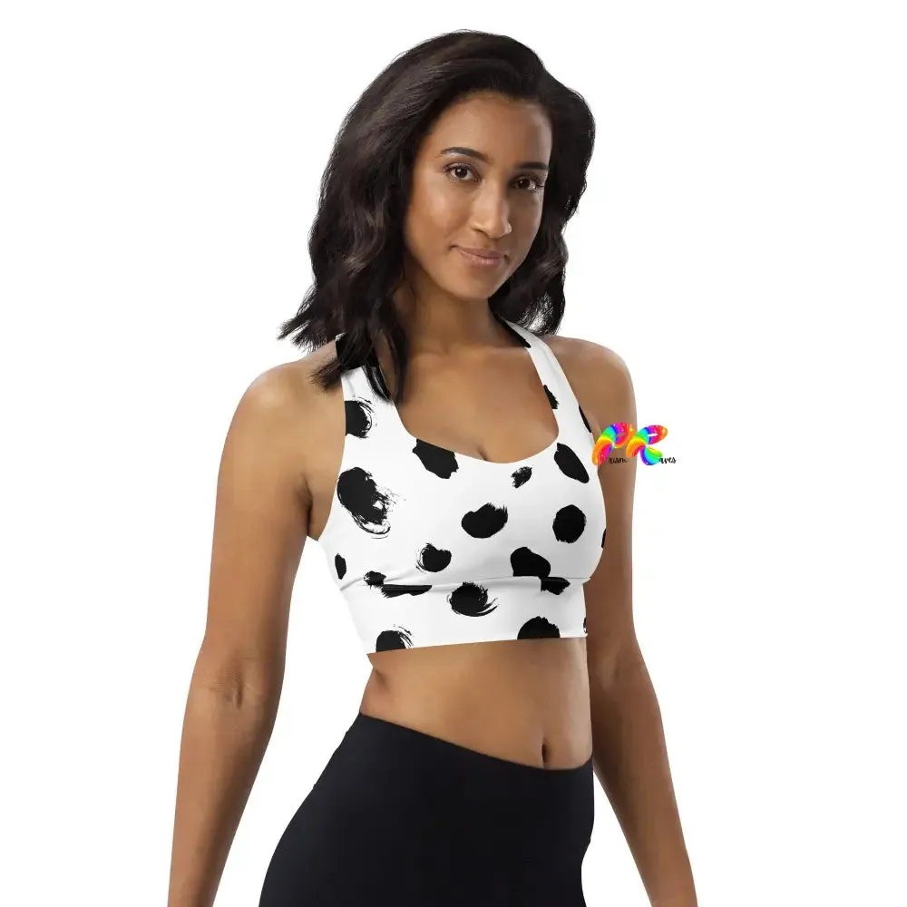 Black Spots Longline Sports Bra