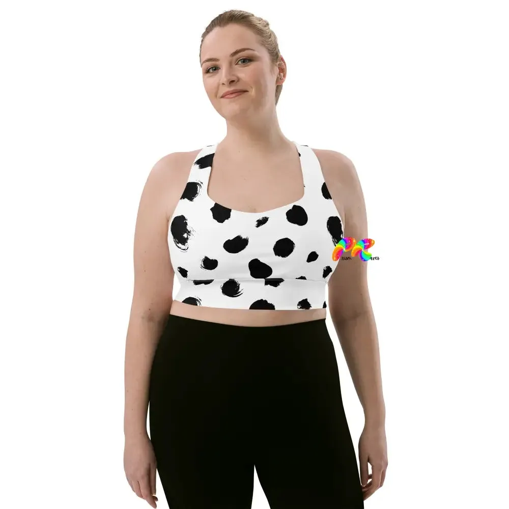 Black Spots Longline Sports Bra