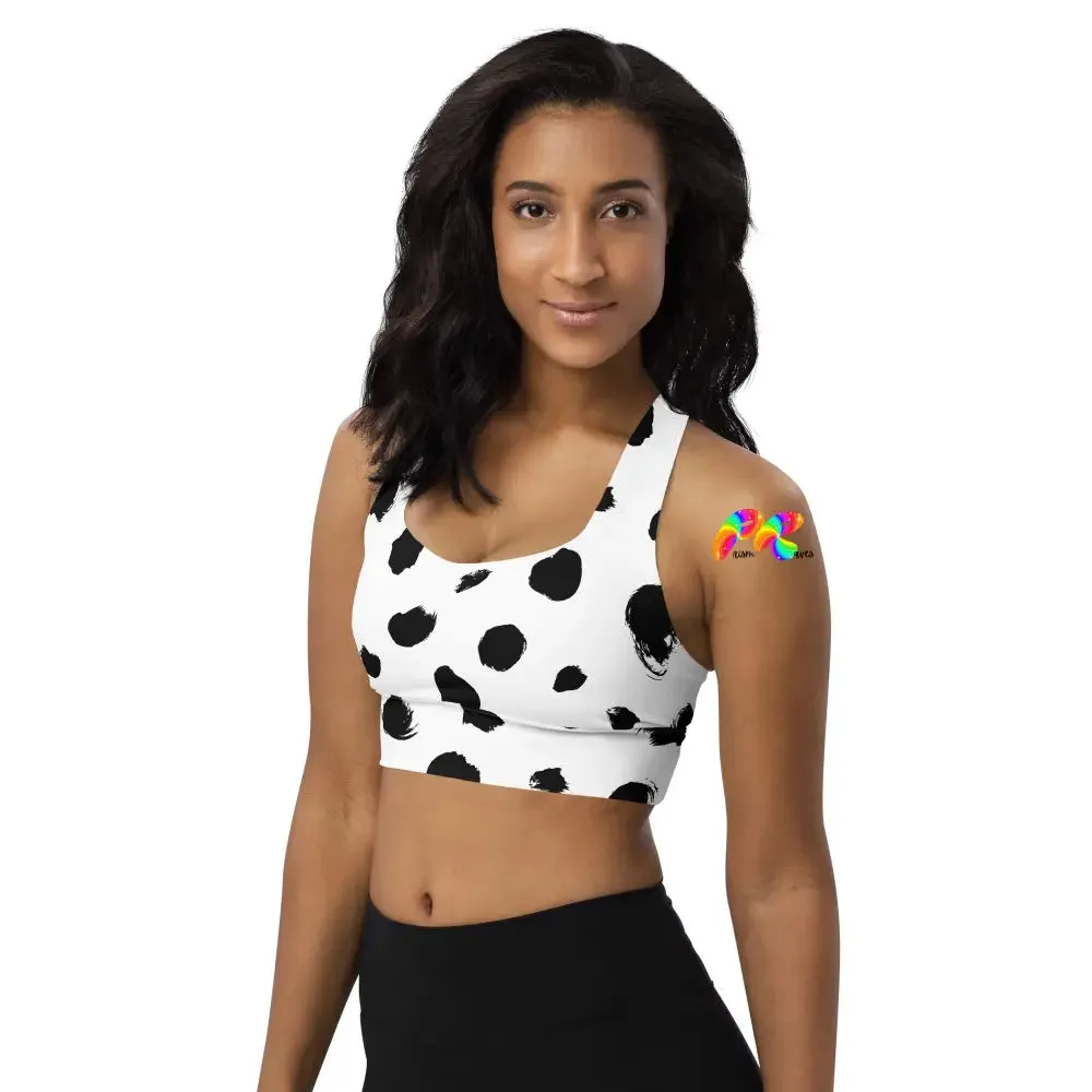 Black Spots Longline Sports Bra