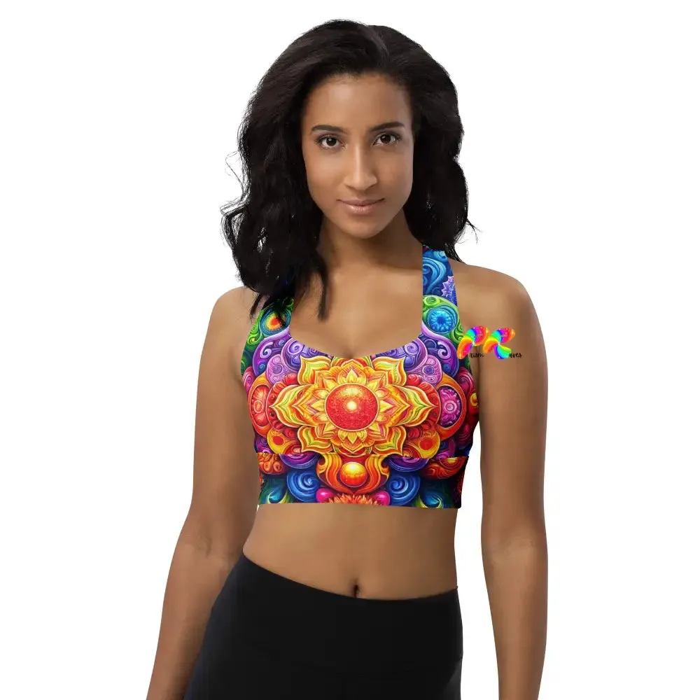 Bold Mandala Rave Longline Sports Bra