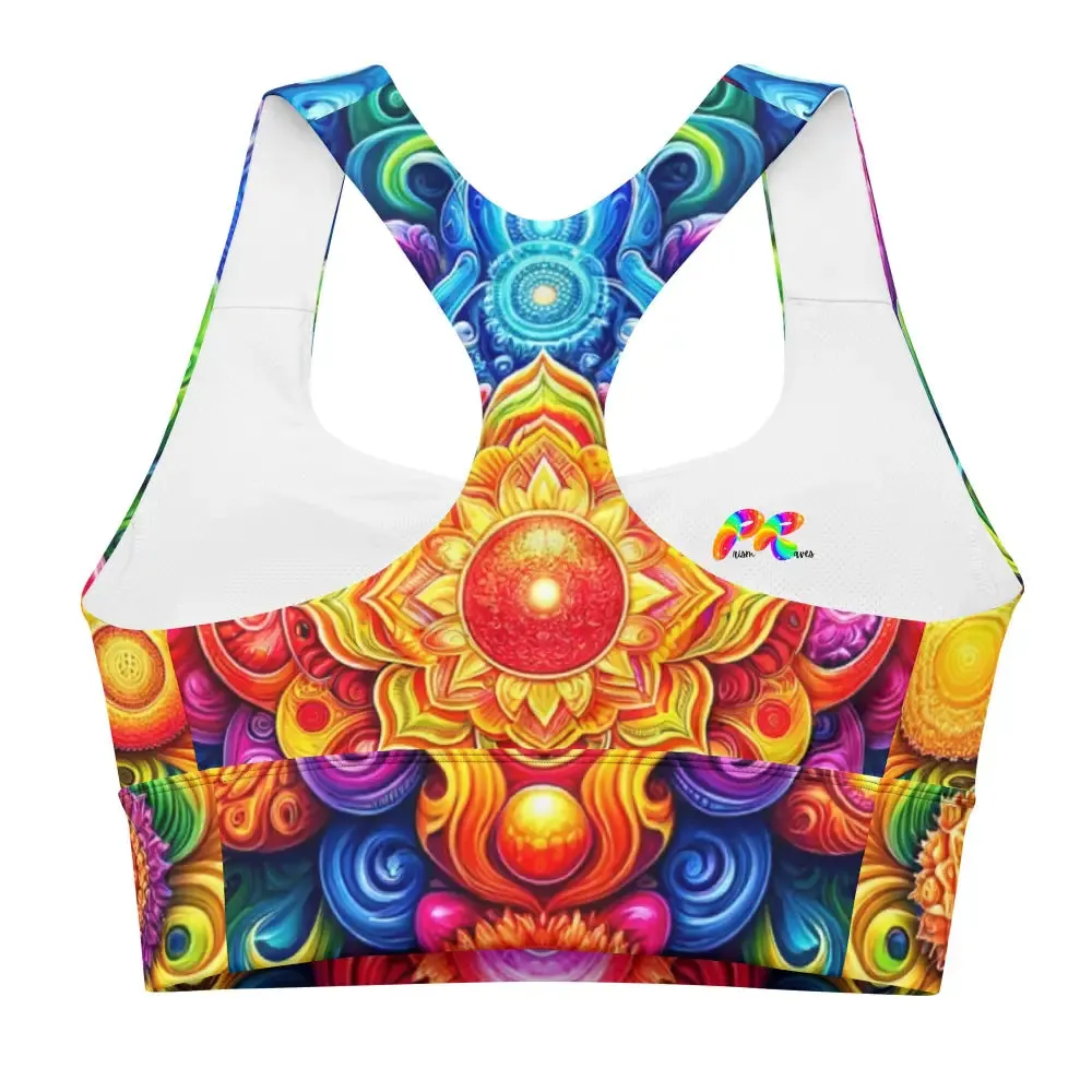 Bold Mandala Rave Longline Sports Bra