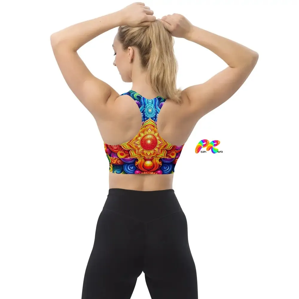 Bold Mandala Rave Longline Sports Bra