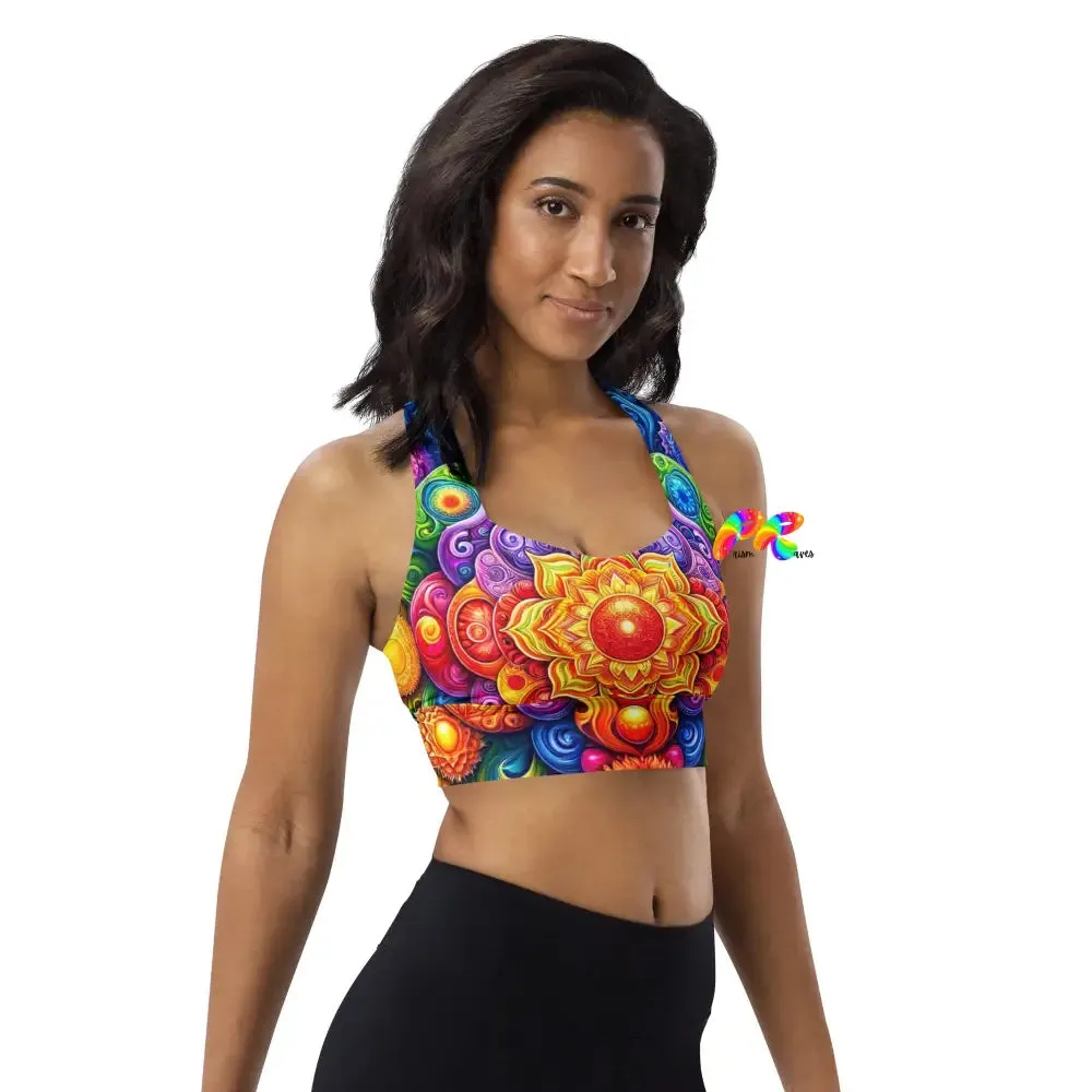 Bold Mandala Rave Longline Sports Bra