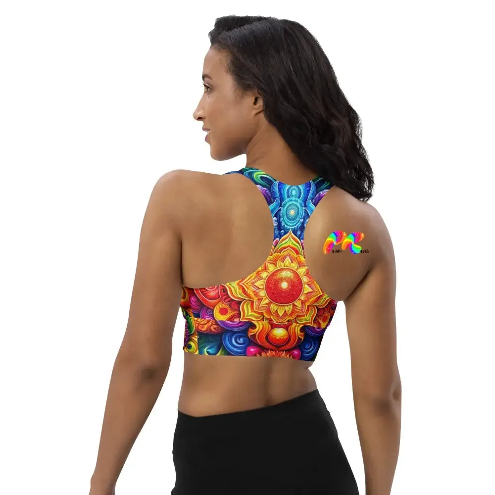 Bold Mandala Rave Longline Sports Bra