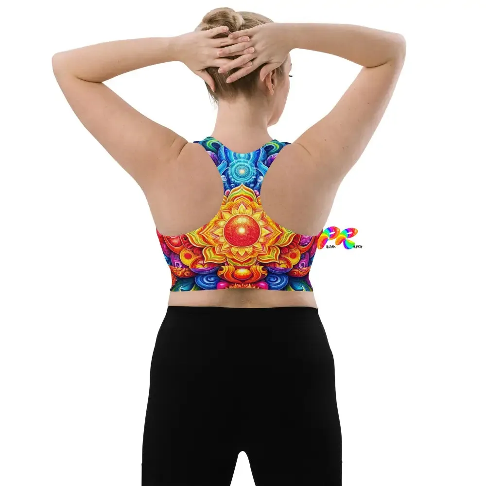 Bold Mandala Rave Longline Sports Bra