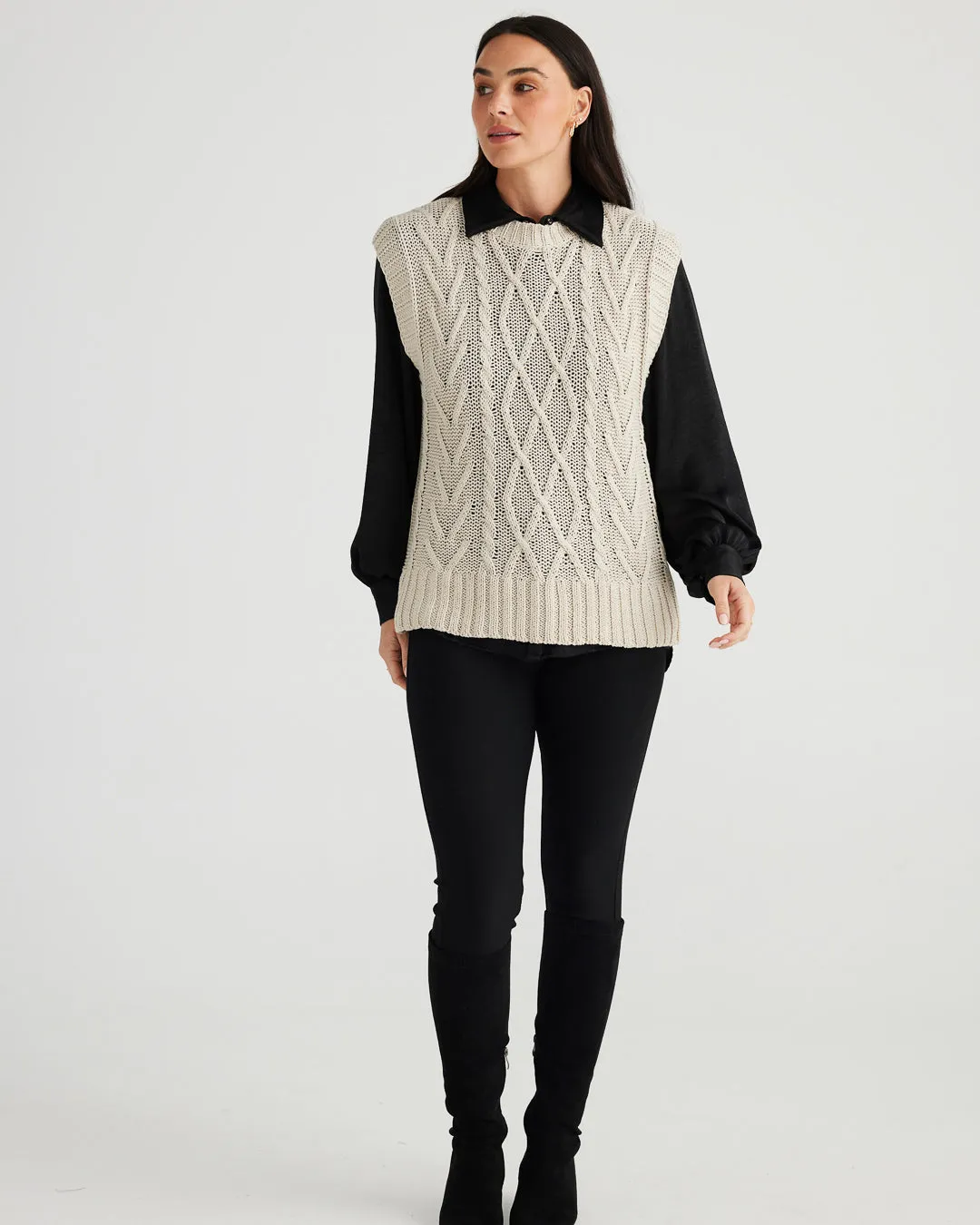 Brave & True Marden Knit Vest Natural