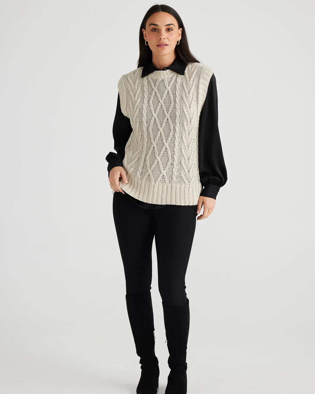 Brave & True Marden Knit Vest Natural