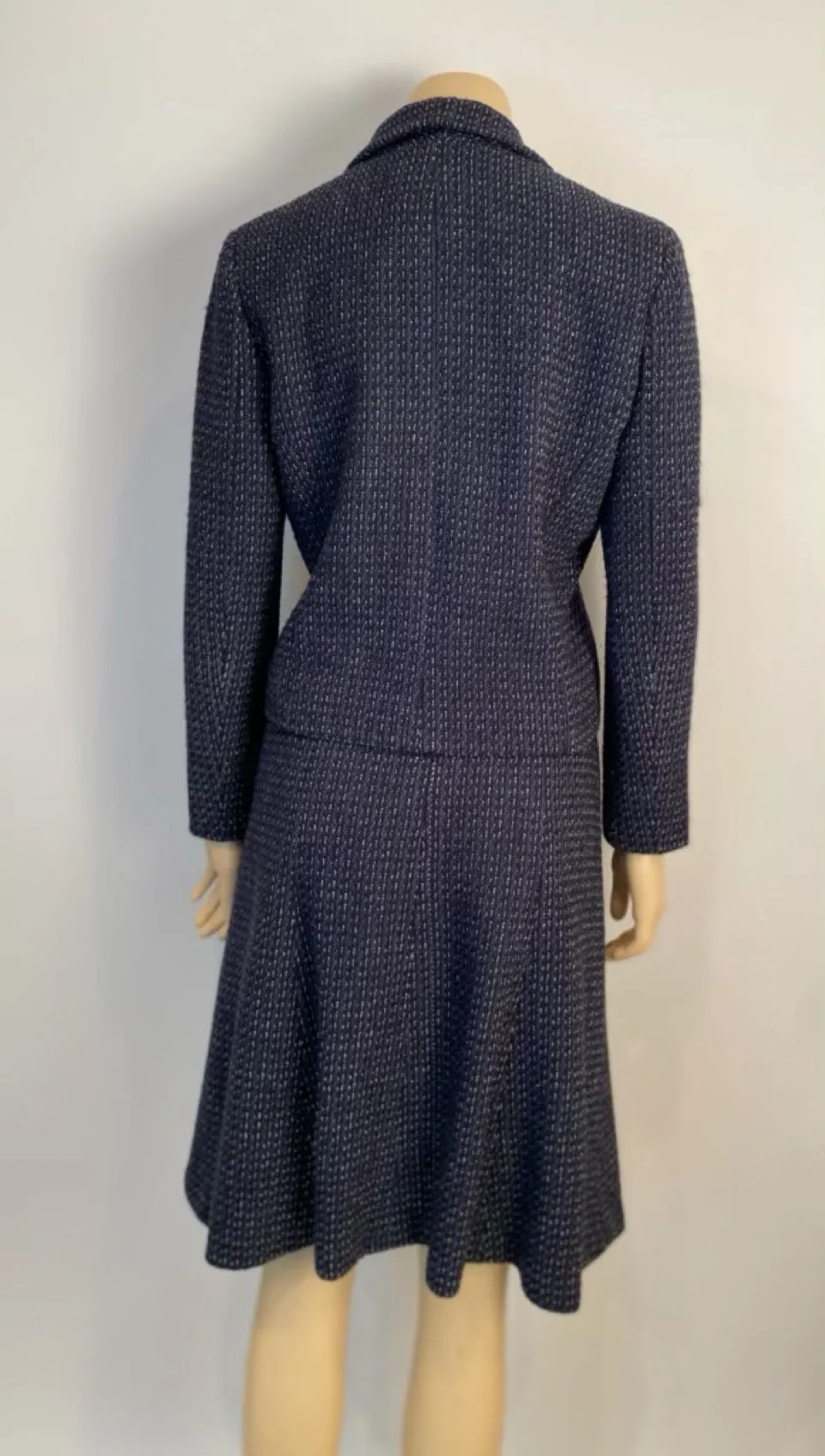 Chanel 02C 2002 Cruise Blue Skirt Suit FR 42 US 8