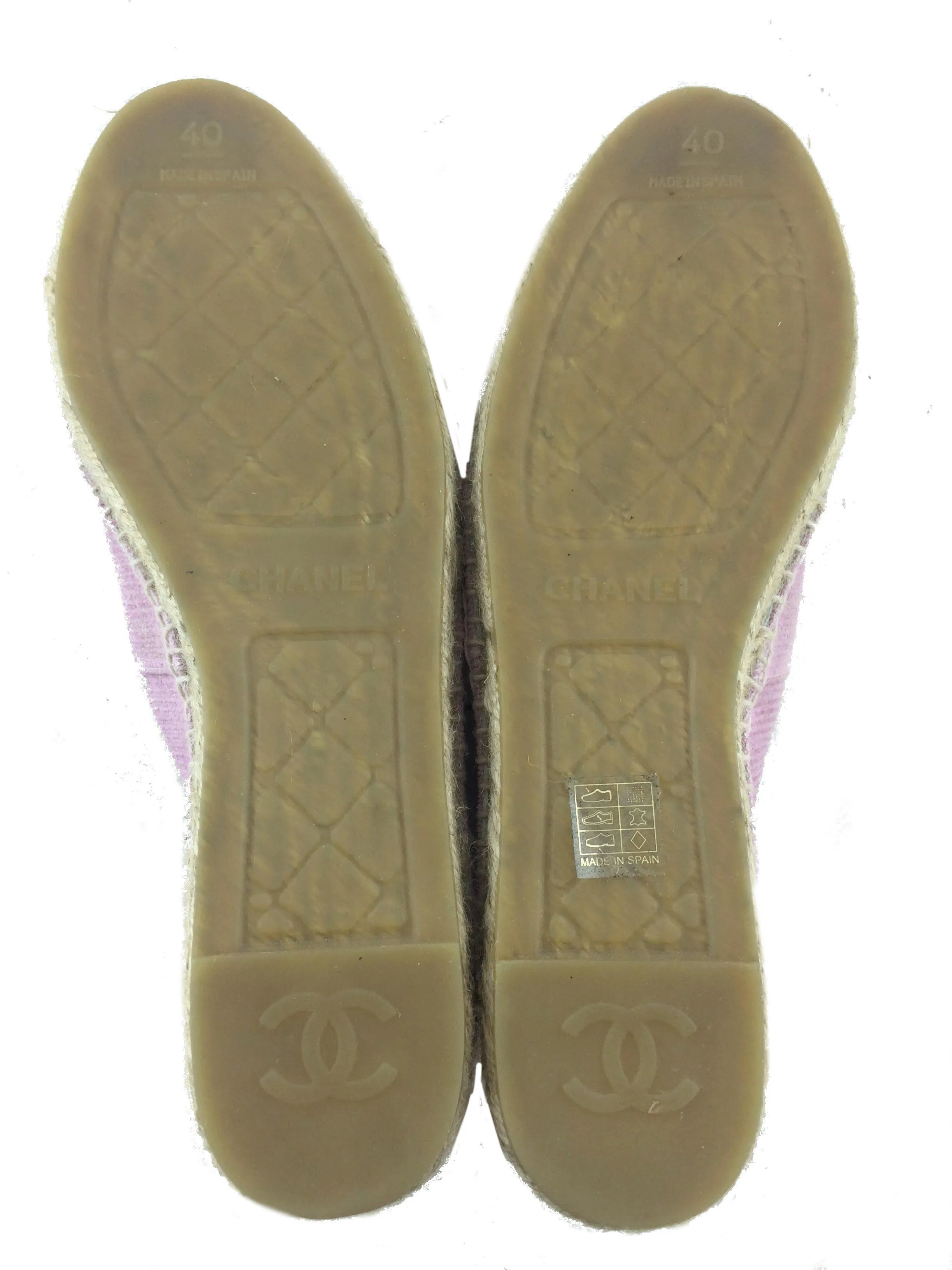 Chanel Canvas Sequins CC Espadrilles Size 10