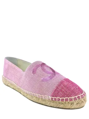 Chanel Canvas Sequins CC Espadrilles Size 10