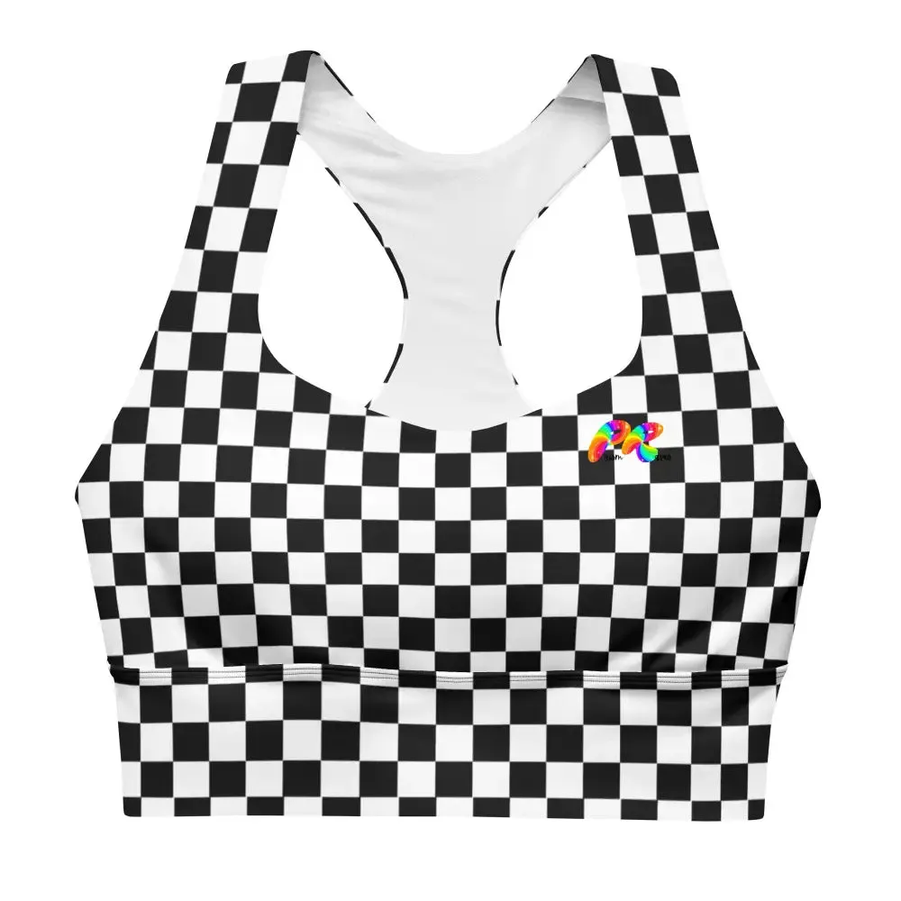 Checkered Longline Sports Bra