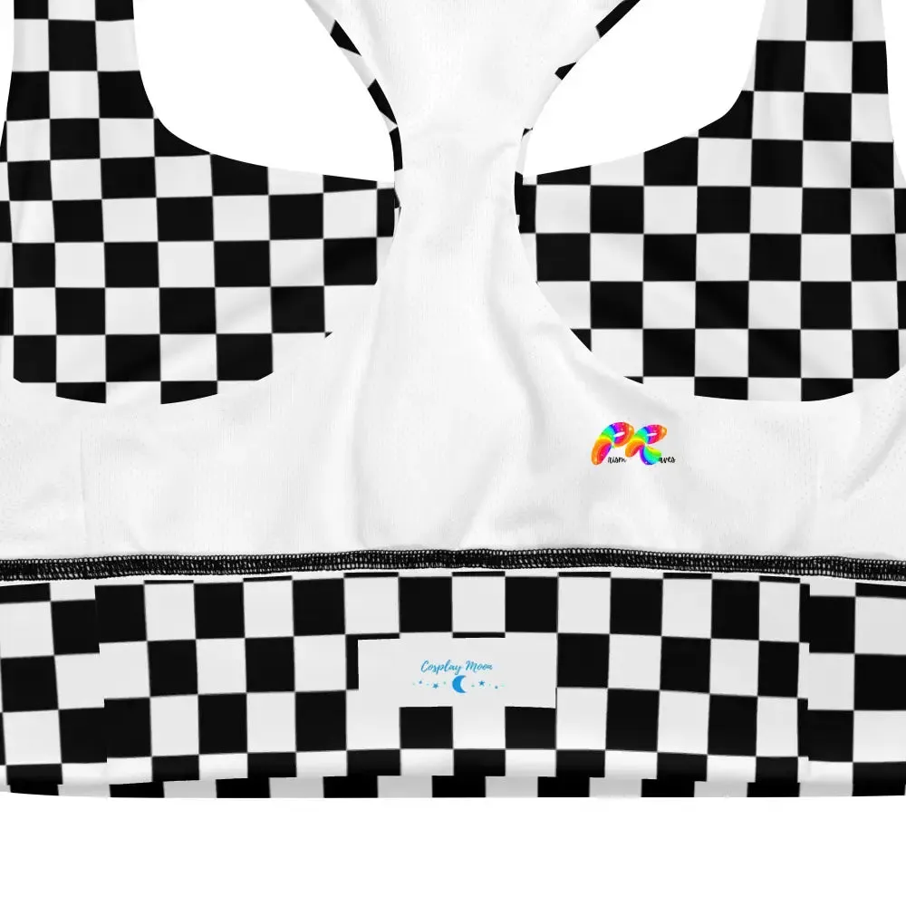 Checkered Longline Sports Bra