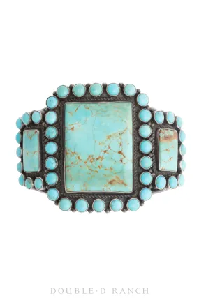 Cuff, Cluster, Turquoise, Square Cameo, Kirk Smith, Vintage, 3468