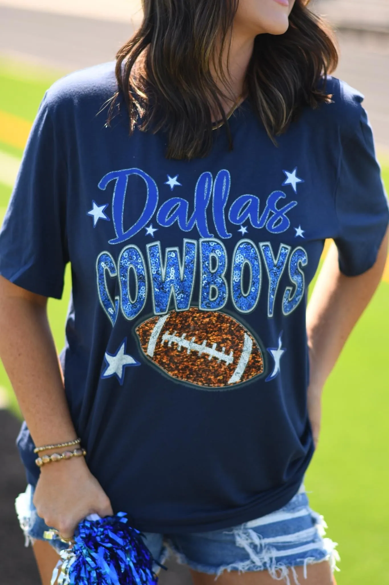 D Cowboys Faux Sequin