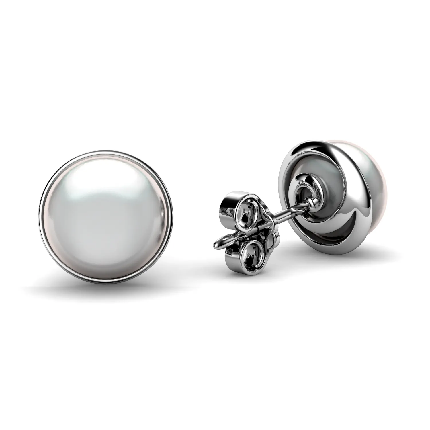 DEPHINI Pearl Stud Earrings  925 Sterling Silver Stud Earrings