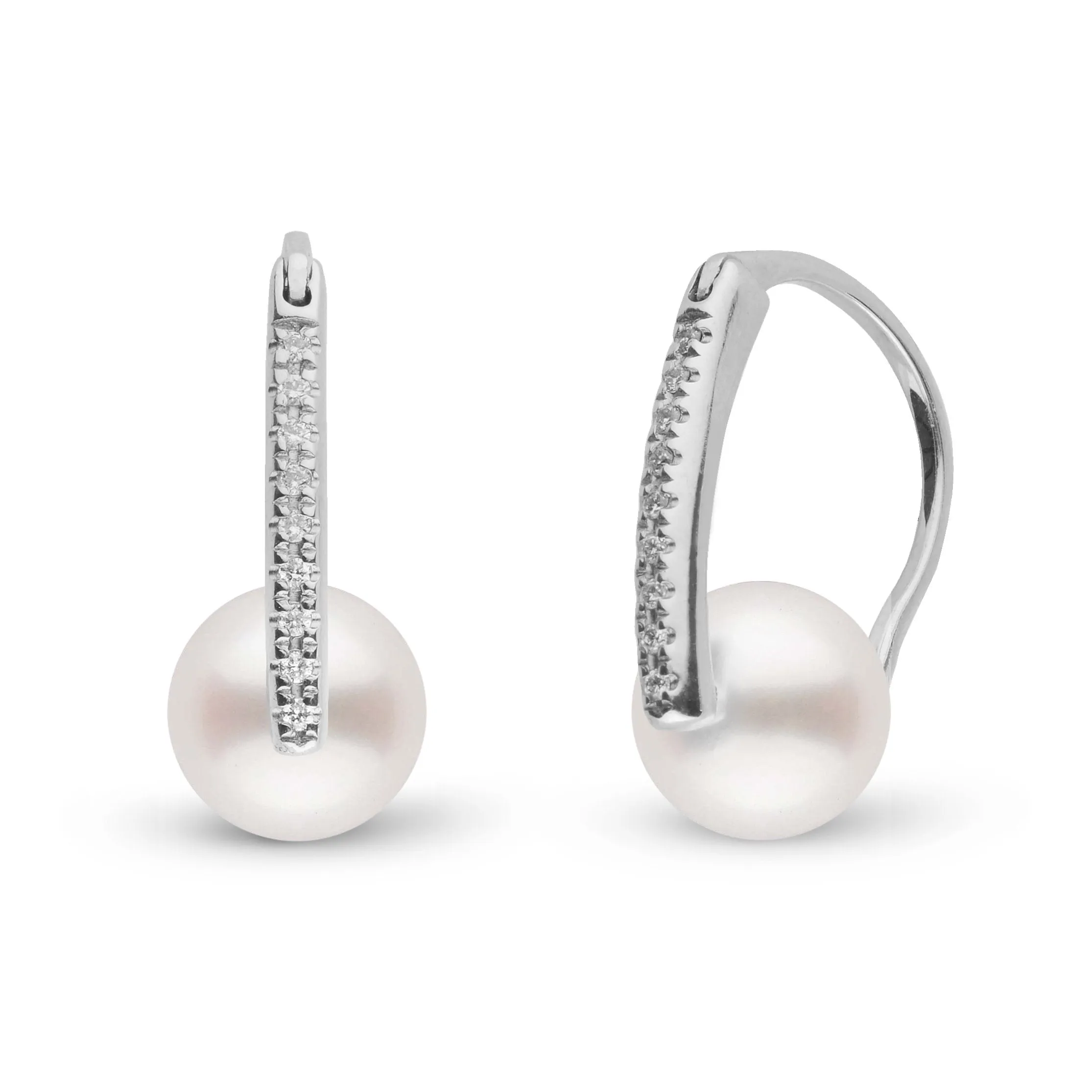 Diamond Deco Collection 7.5-8.0 mm Freshadama Pearl Earrings