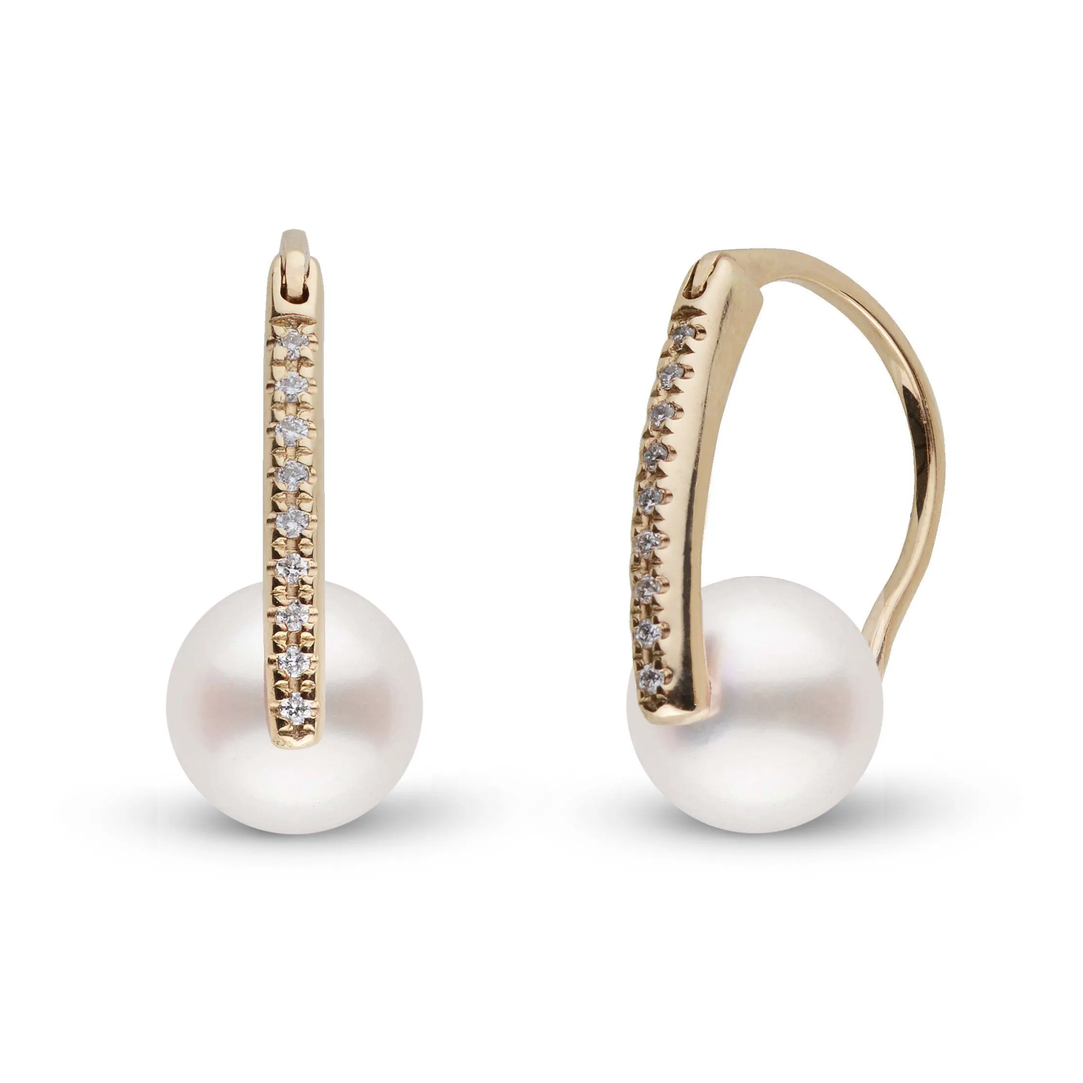 Diamond Deco Collection 7.5-8.0 mm Freshadama Pearl Earrings