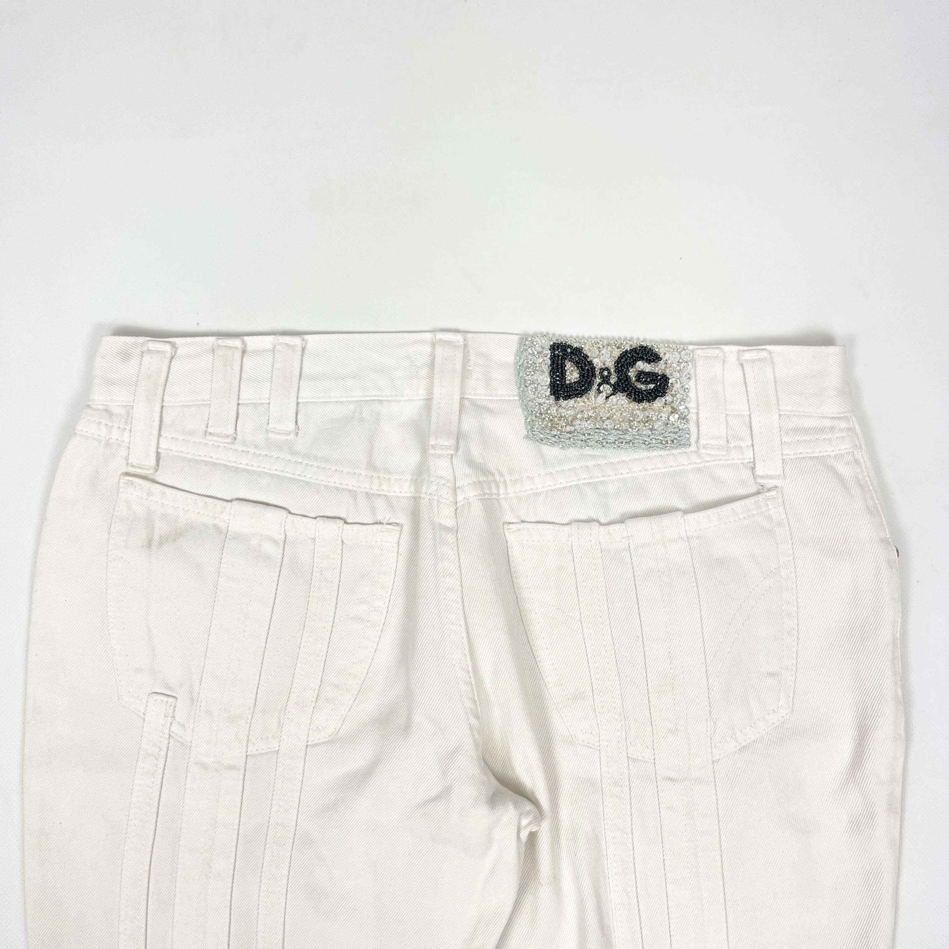 Dolce & Gabbana White Denim Pants 2000's