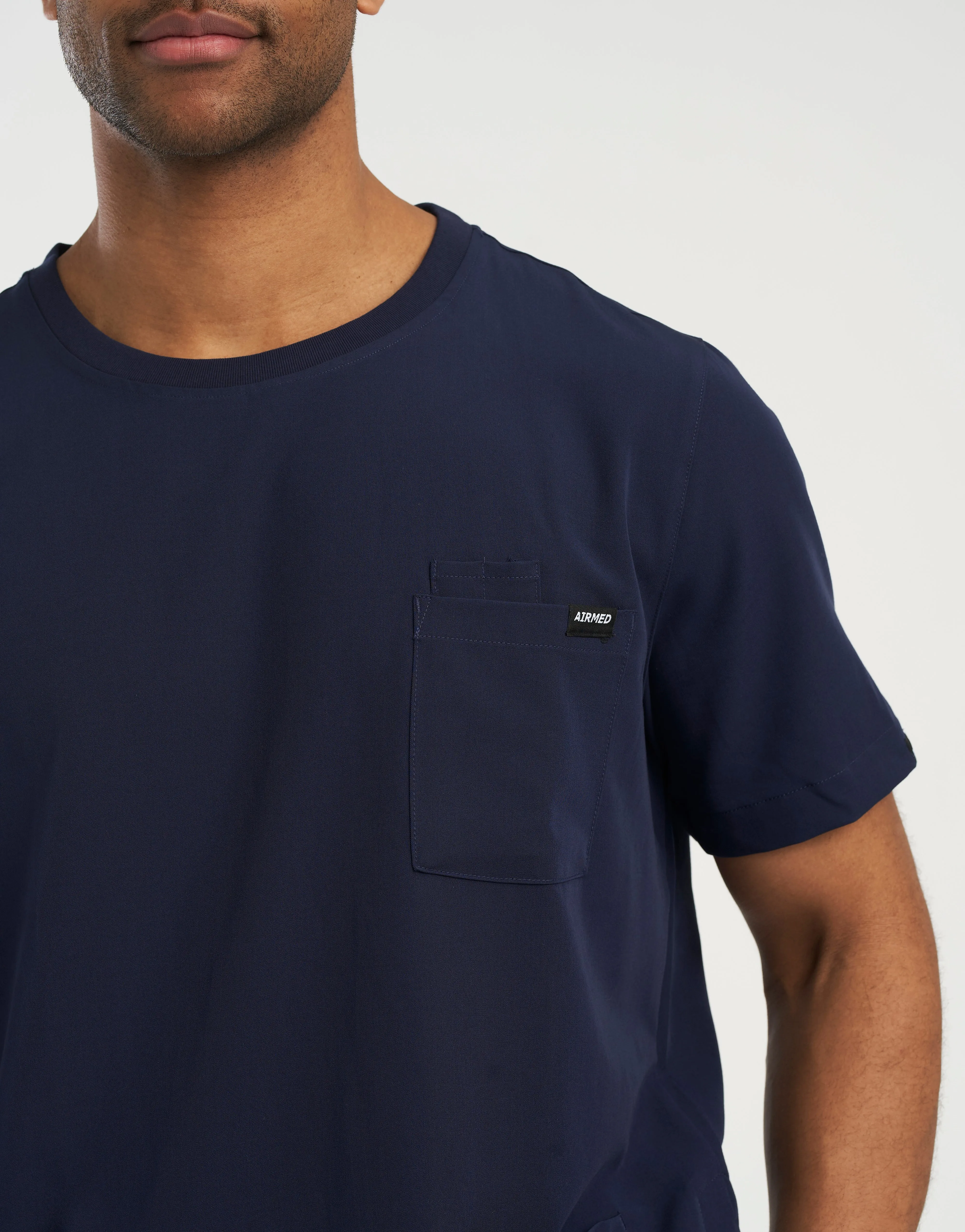 Essential Crewneck Scrub Top - True Navy