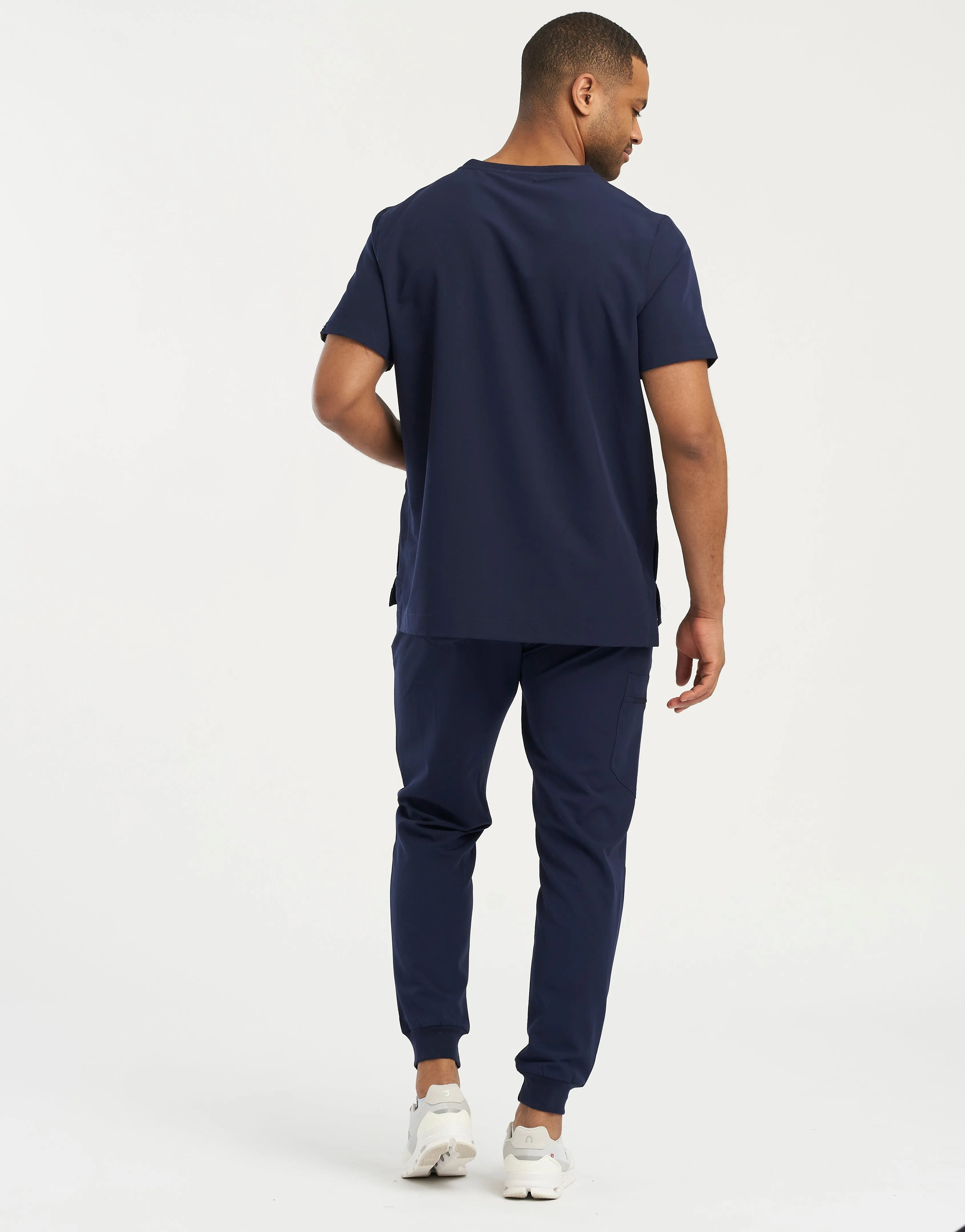 Essential Crewneck Scrub Top - True Navy