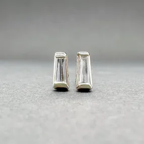 Estate 14K W Gold 0.13ctw G-H/VS1-2 Baguette Diamond Stud Earrings