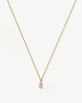 Fine Diamond Initial Mini Pendant Necklace - S | 14k Solid Yellow Gold Plated/Diamond