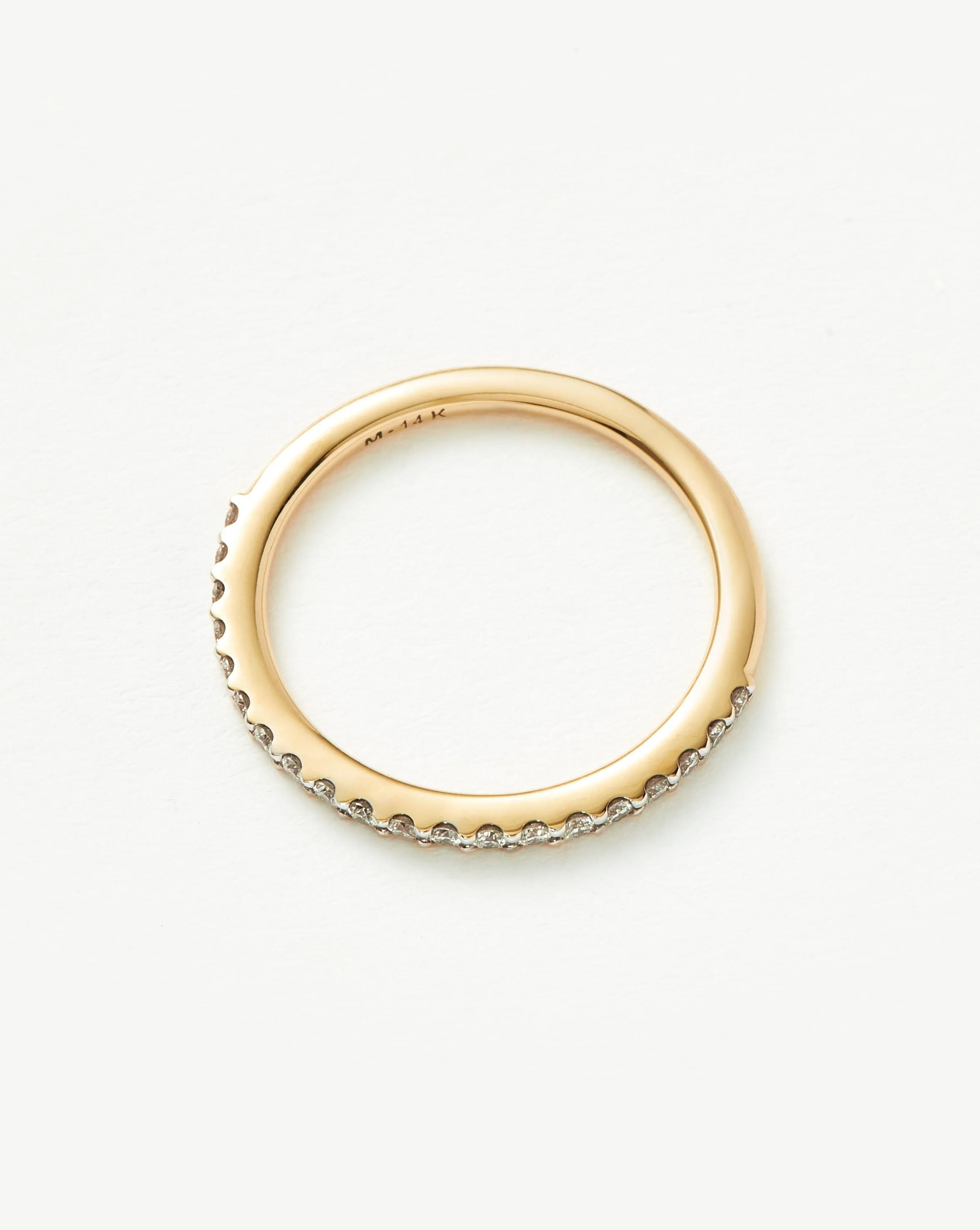 Fine Slim Half Eternity Ring | 14ct Solid Gold/Diamond