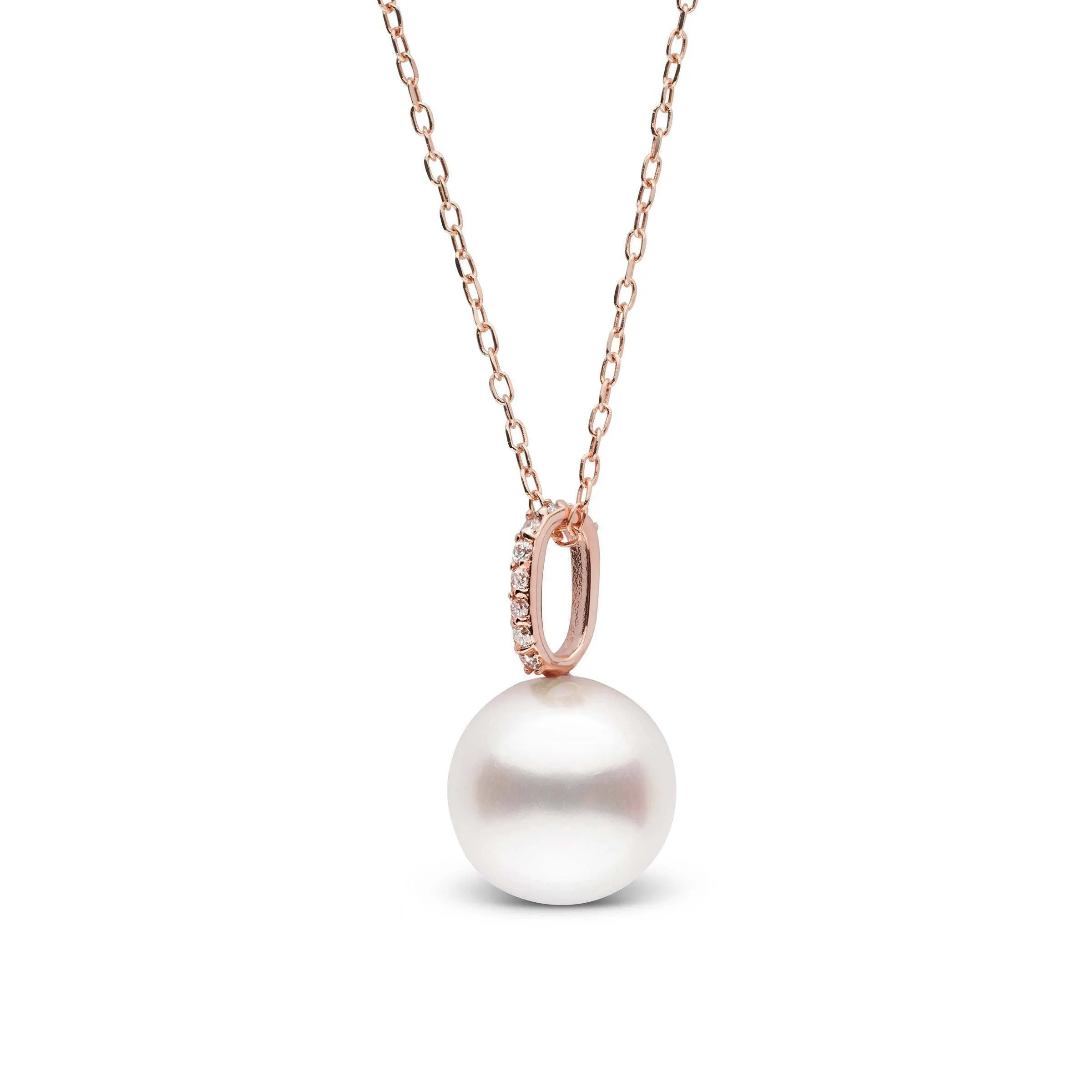 Forever Collection White 9.0-10.0 Freshadama Pearl and Diamond Pendant