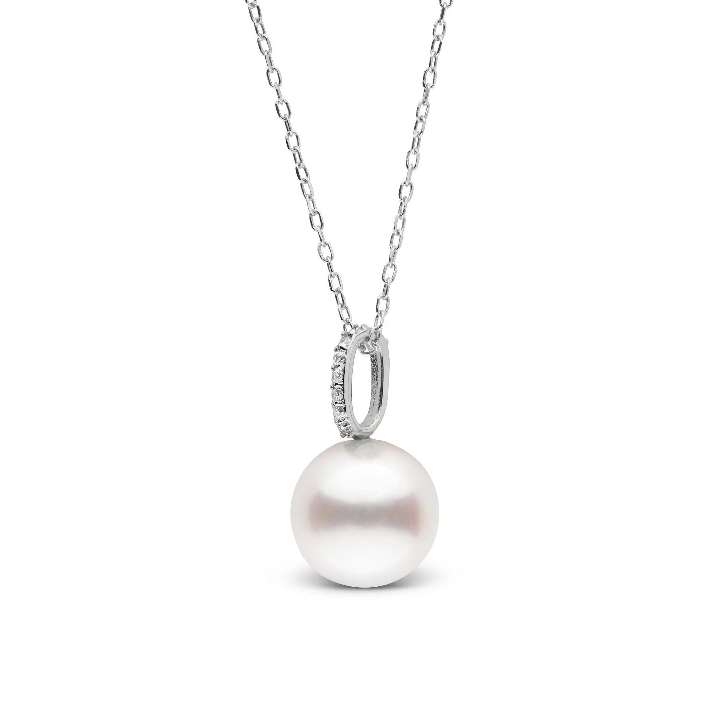 Forever Collection White 9.0-10.0 Freshadama Pearl and Diamond Pendant