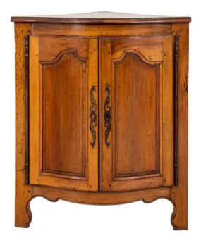 French Louis XV Provincial Style Corner Cupboard