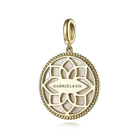 Gabriel 14K Yellow Gold Diamond Blue Sapphire Compass Pendant