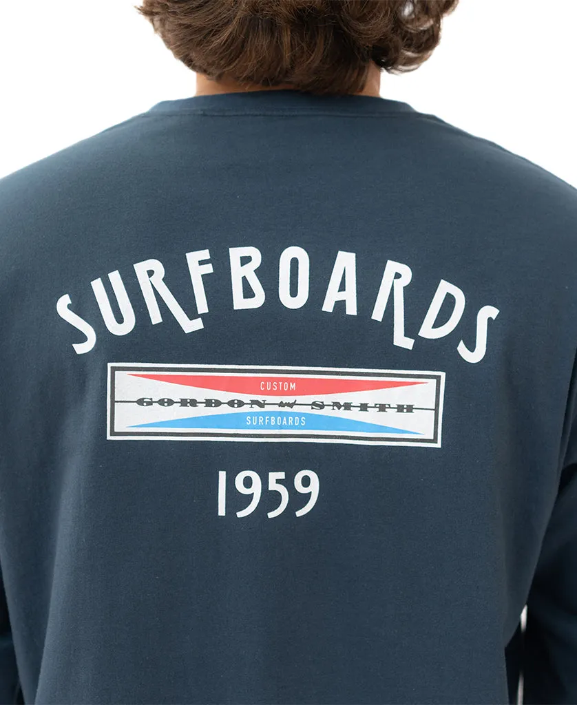 G&S Surfboard Comp LS Tee | Navy