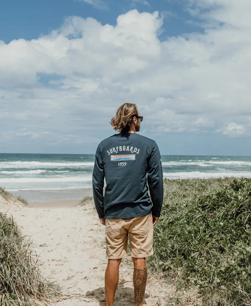 G&S Surfboard Comp LS Tee | Navy