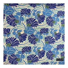 Gift Wrapping Fabric / Furoshiki - Modern Floral Fabric Polycotton | Blue